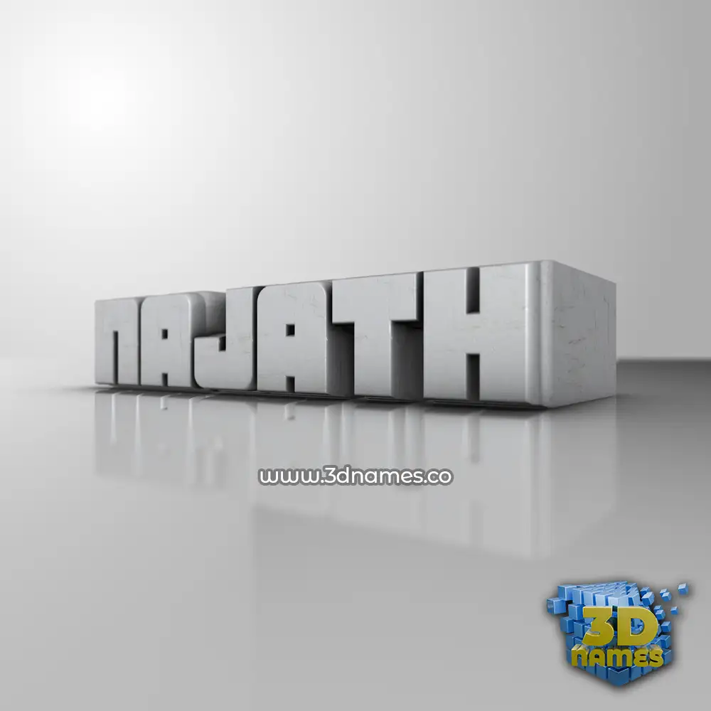 najath in White Metro style - 3D name wallpaper