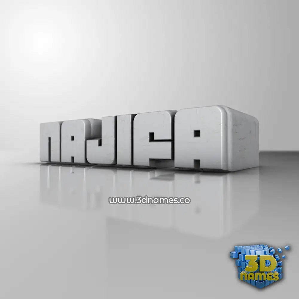 najifa in White Metro style - 3D name wallpaper