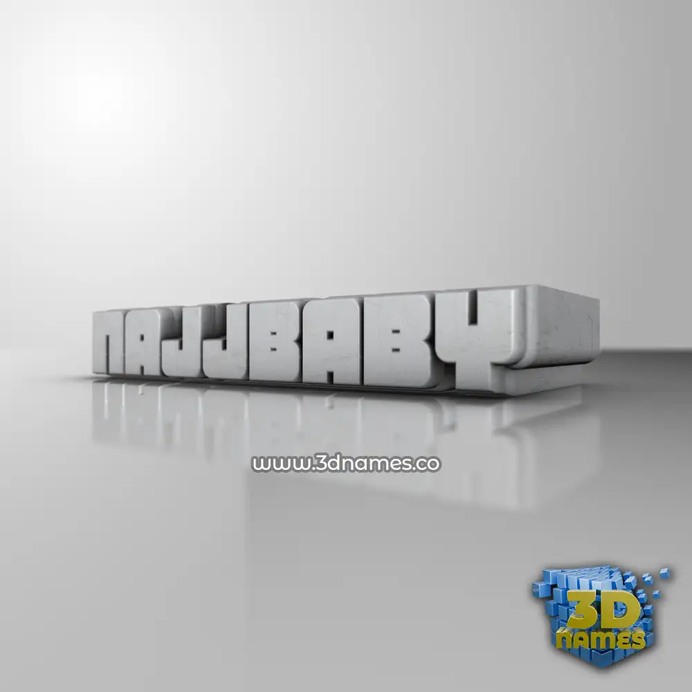 najjbaby in White Metro style - 3D name wallpaper