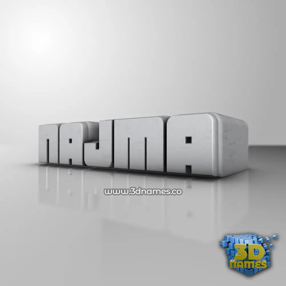 najma in White Metro style - 3D name wallpaper