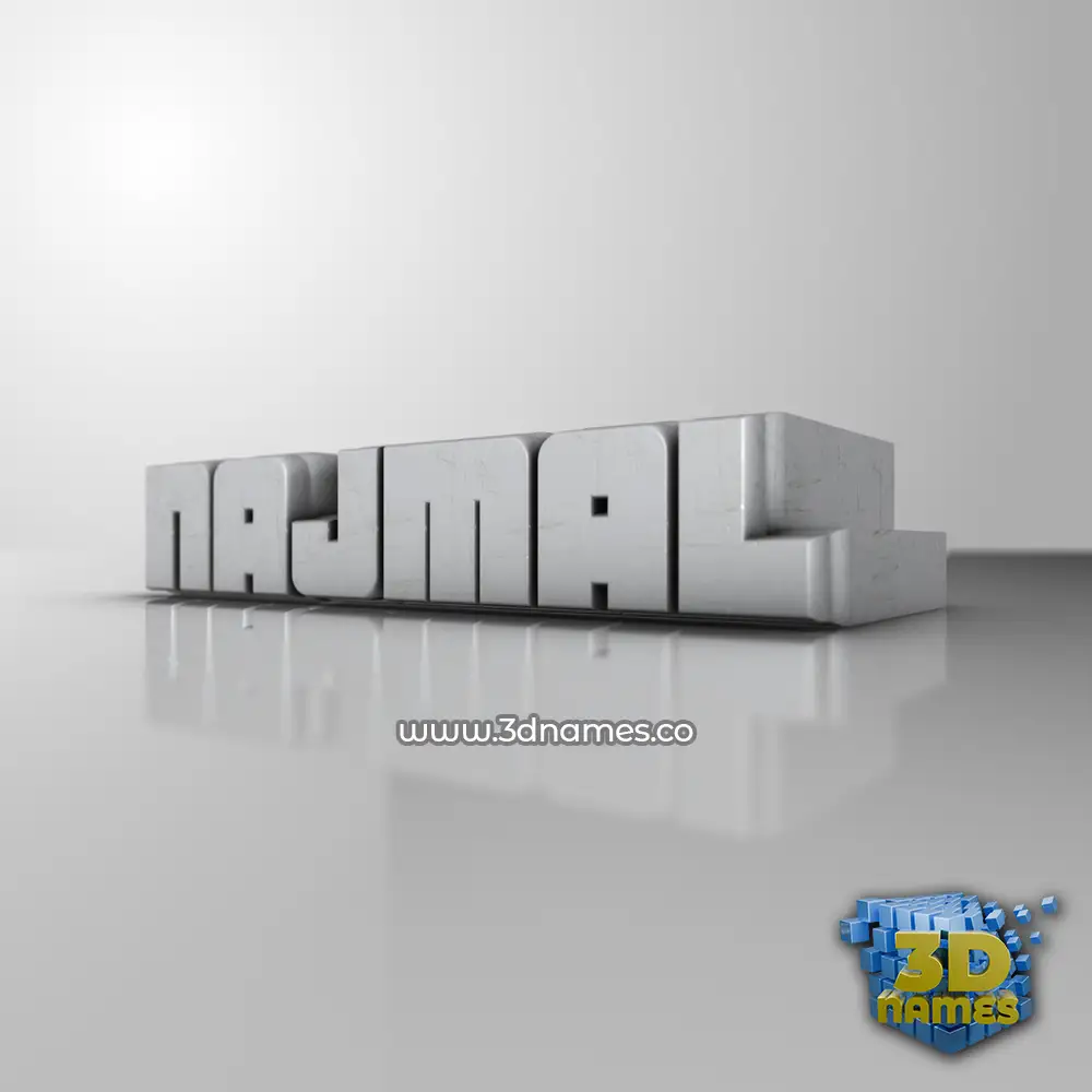 najmal in White Metro style - 3D name wallpaper
