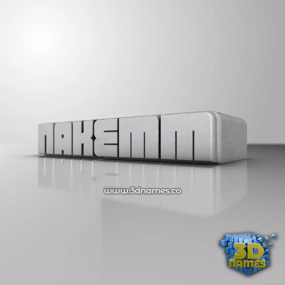 nakemm in White Metro style - 3D name wallpaper