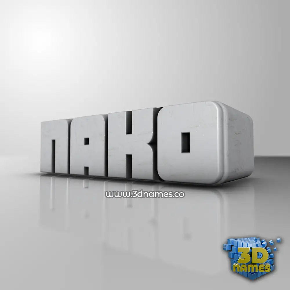 nako in White Metro style - 3D name wallpaper