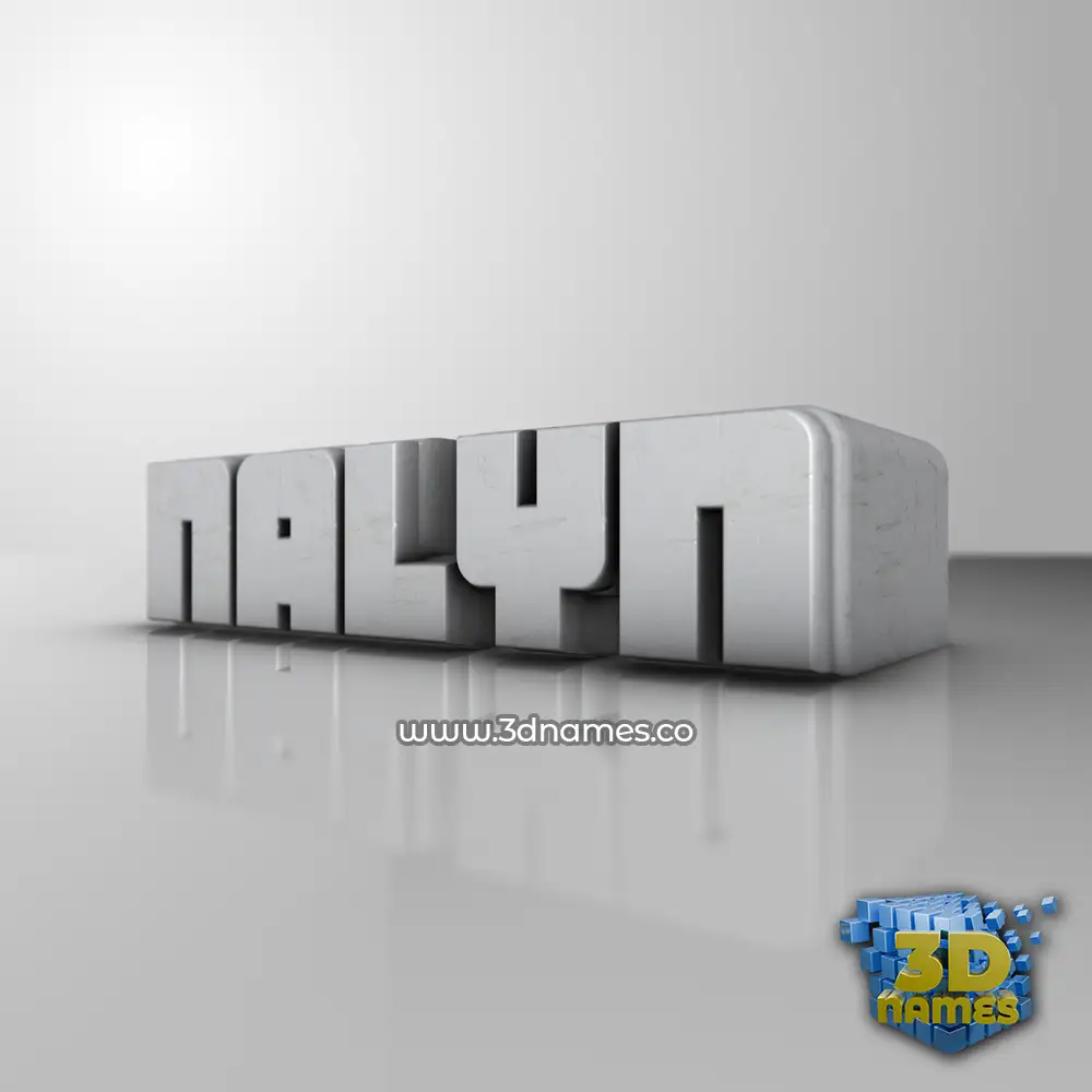 nalyn in White Metro style - 3D name wallpaper