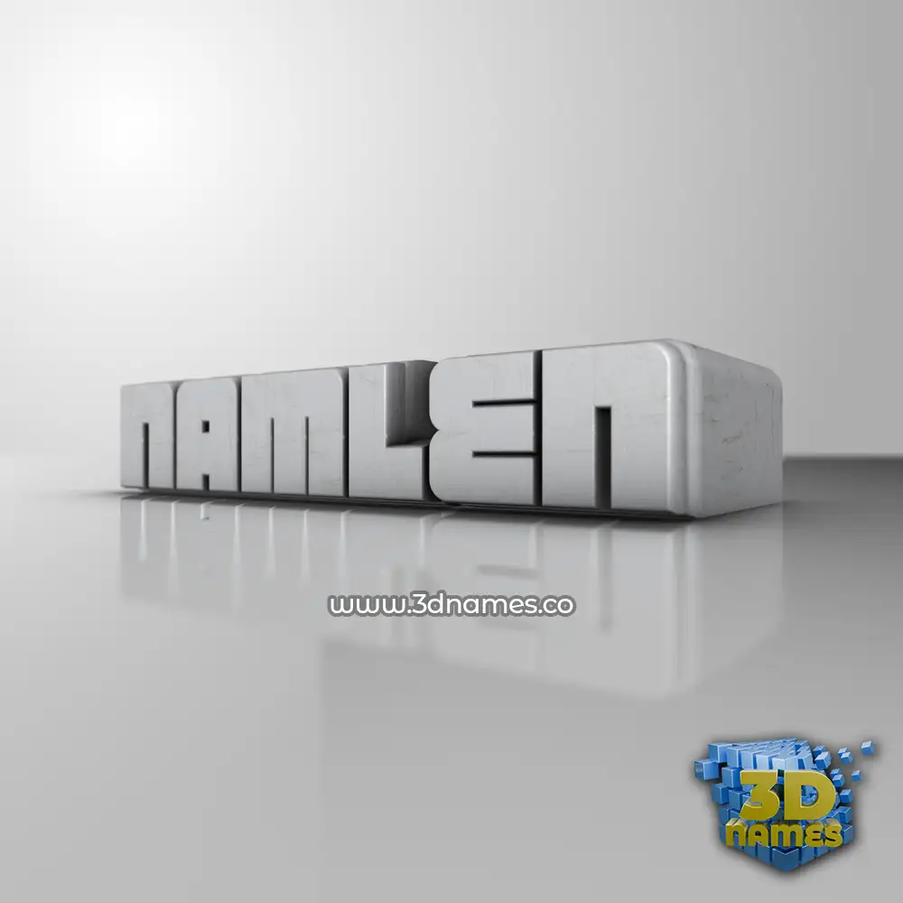 namlen in White Metro style - 3D name wallpaper