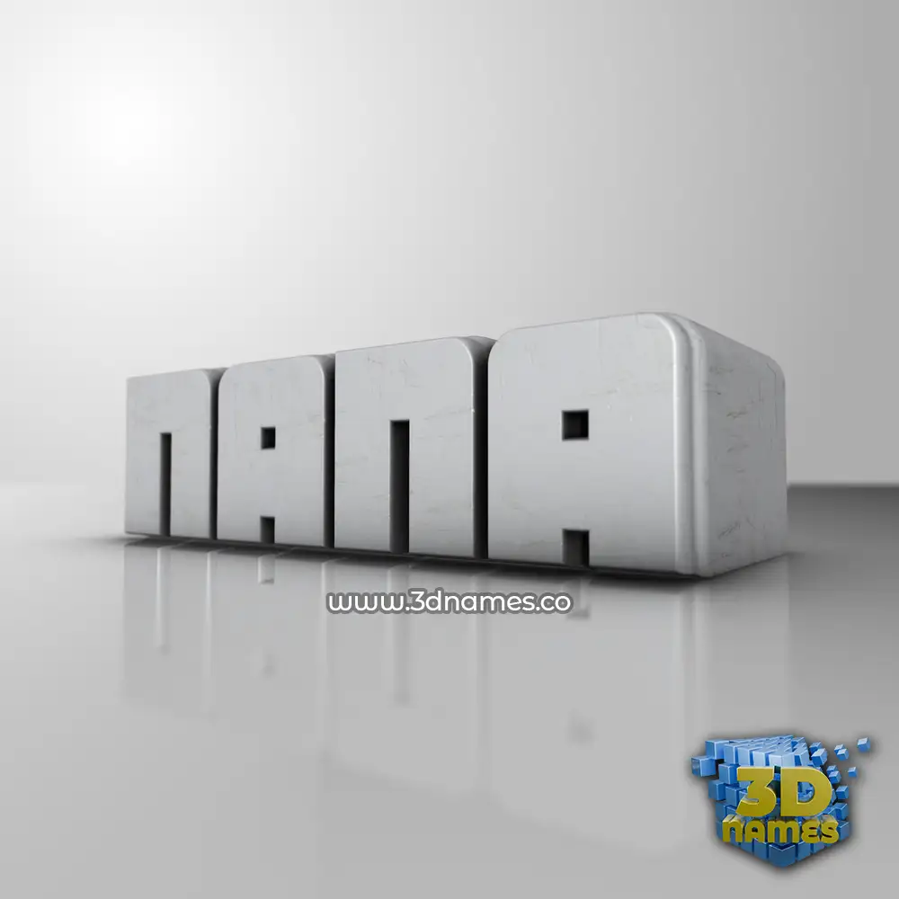 nana in White Metro style - 3D name wallpaper