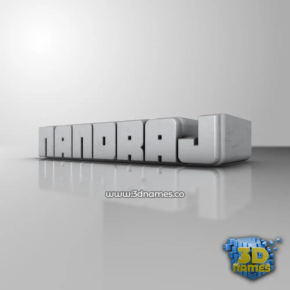 nandraj in White Metro style - 3D name wallpaper