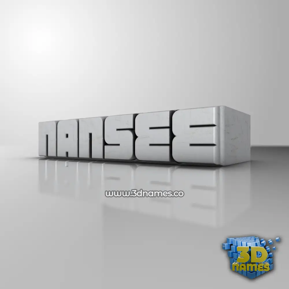 nansee in White Metro style - 3D name wallpaper