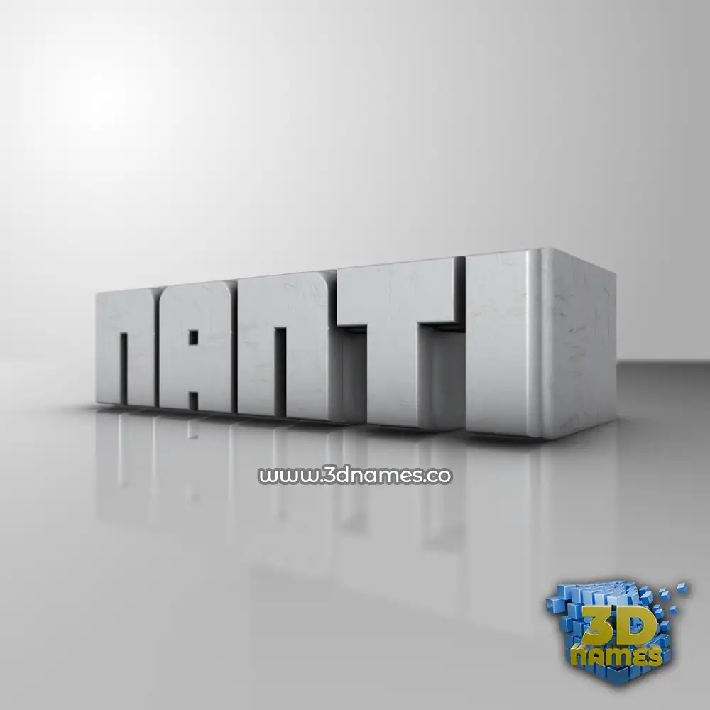 nanti in White Metro style - 3D name wallpaper