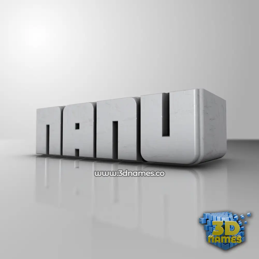 nanu in White Metro style - 3D name wallpaper
