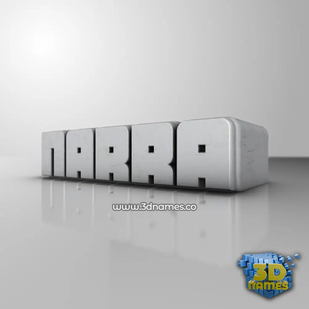 narra in White Metro style - 3D name wallpaper