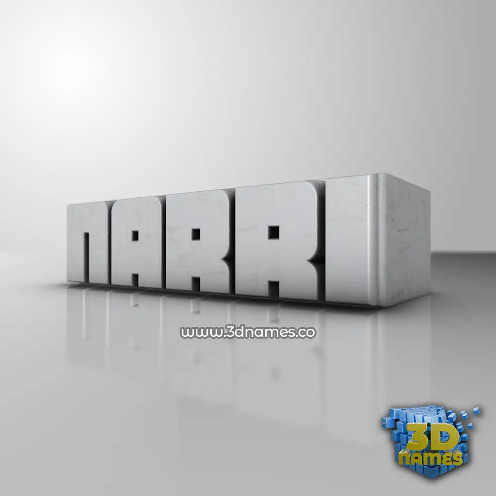 narri in White Metro style - 3D name wallpaper