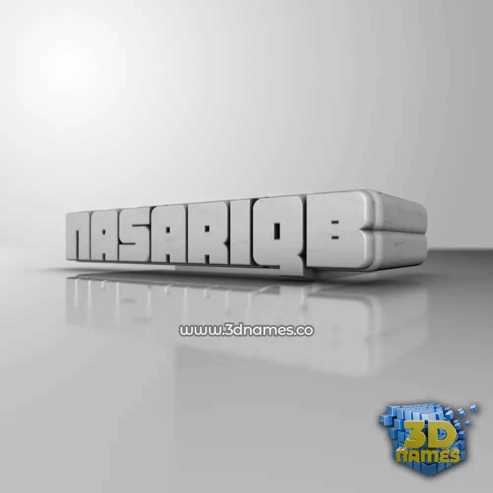 nasariqb in White Metro style - 3D name wallpaper