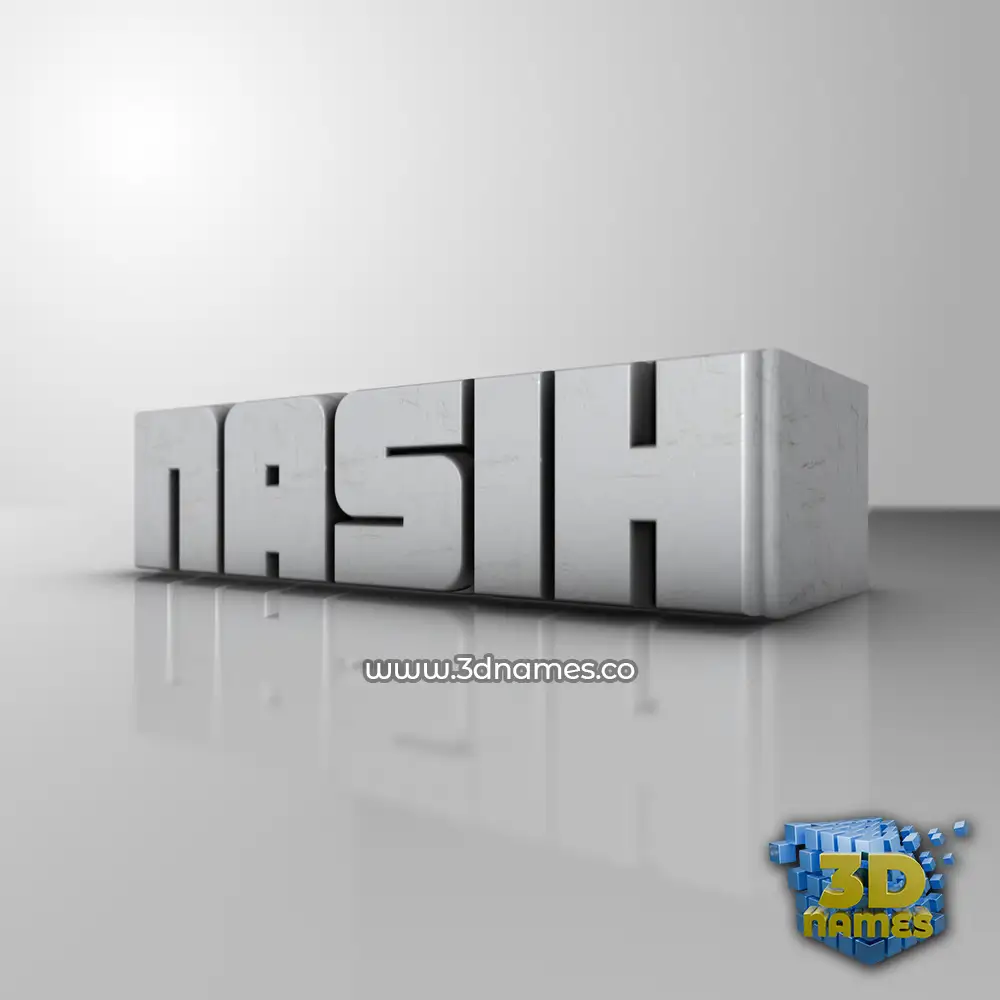 nasih in White Metro style - 3D name wallpaper