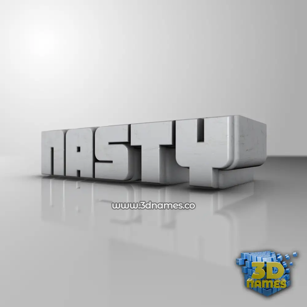 nasty in White Metro style - 3D name wallpaper