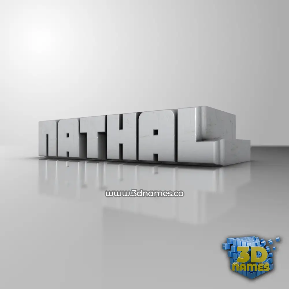 nathal in White Metro style - 3D name wallpaper