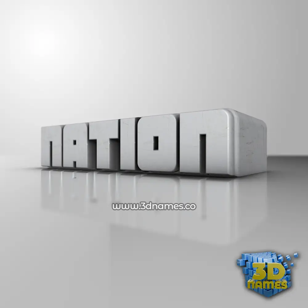 nation in White Metro style - 3D name wallpaper