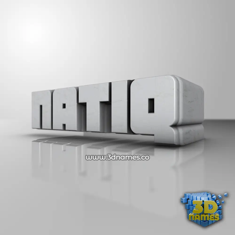 natiq in White Metro style - 3D name wallpaper