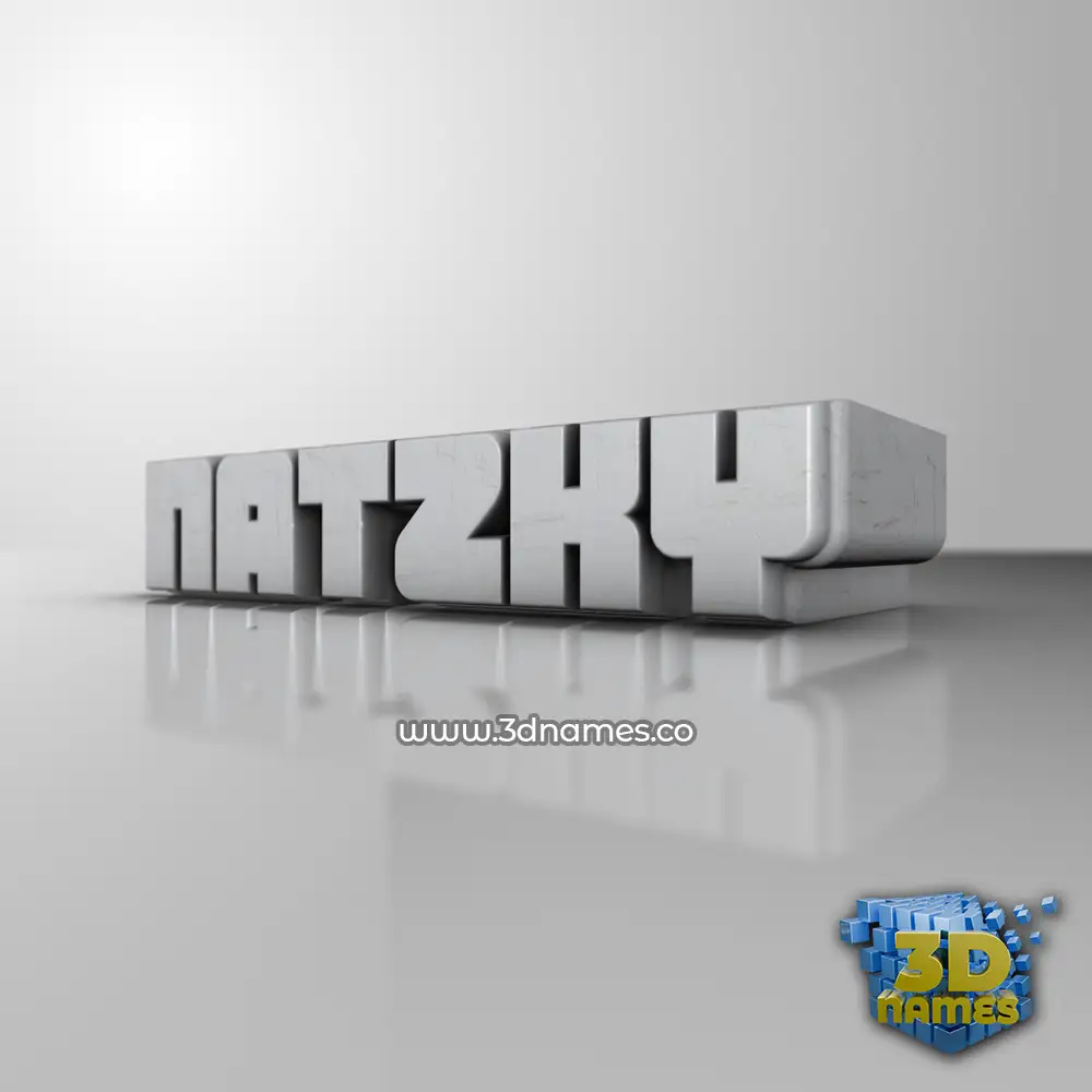 natzky in White Metro style - 3D name wallpaper