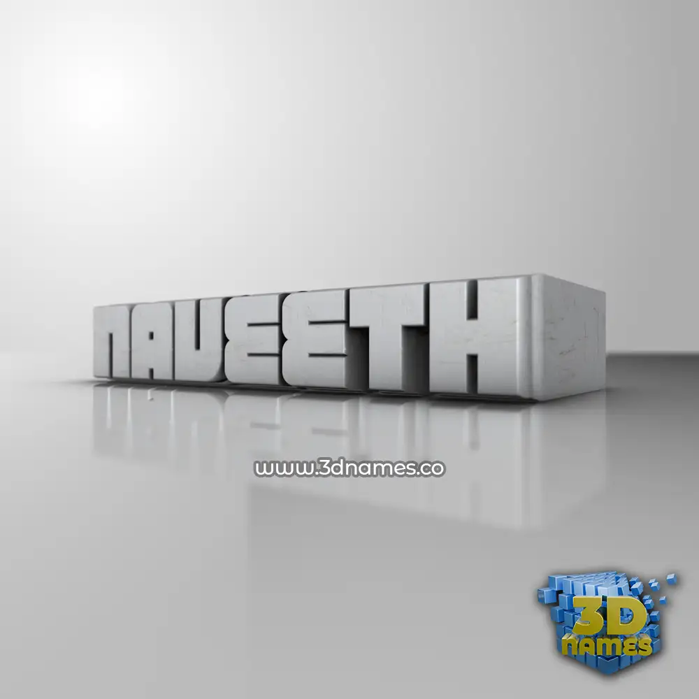 naveeth in White Metro style - 3D name wallpaper