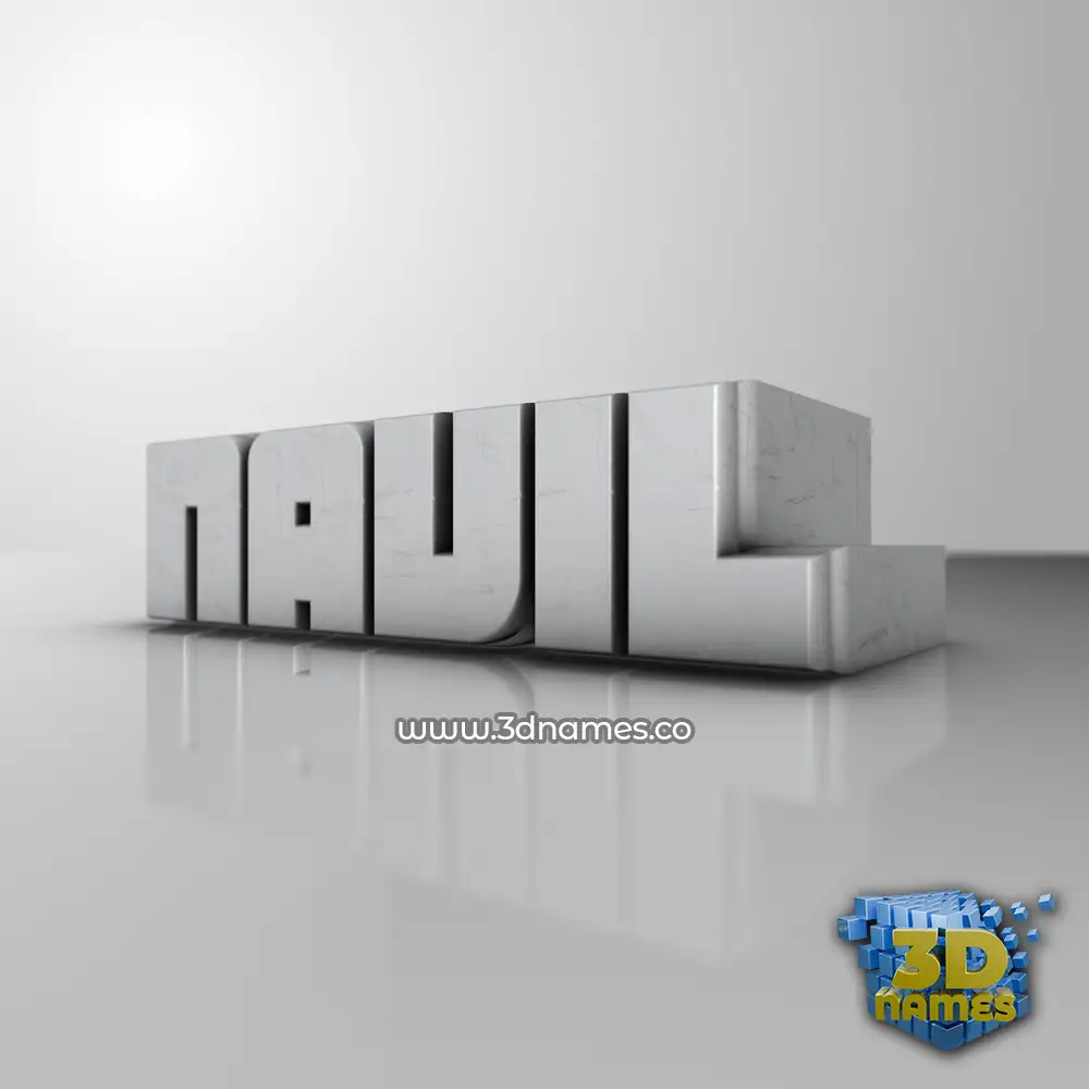 navil in White Metro style - 3D name wallpaper