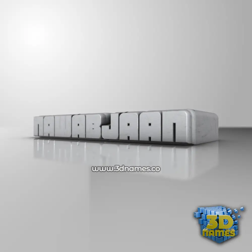 nawabjaan in White Metro style - 3D name wallpaper