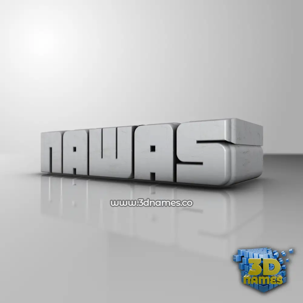 nawas in White Metro style - 3D name wallpaper