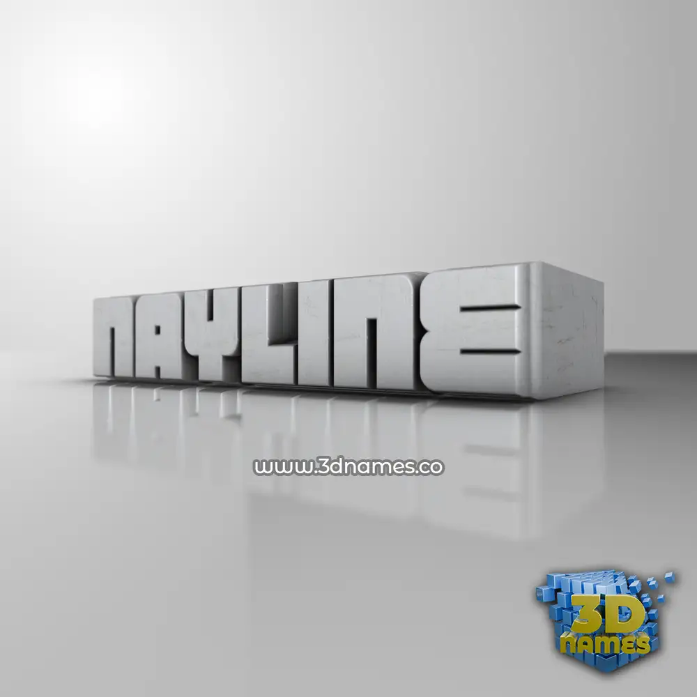 nayline in White Metro style - 3D name wallpaper