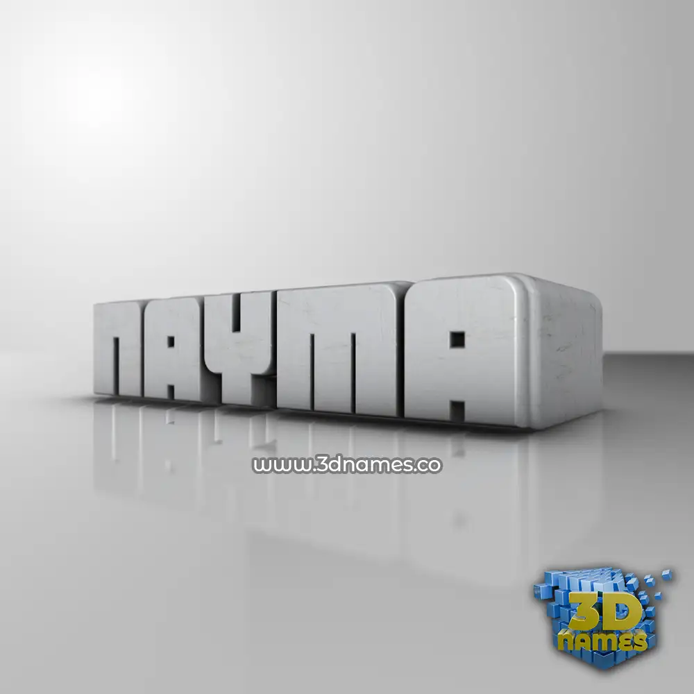 nayma in White Metro style - 3D name wallpaper