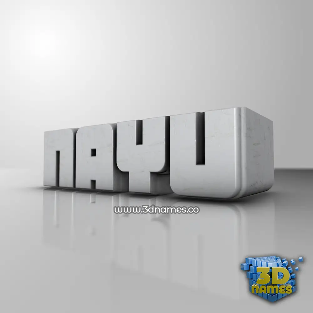 nayu in White Metro style - 3D name wallpaper