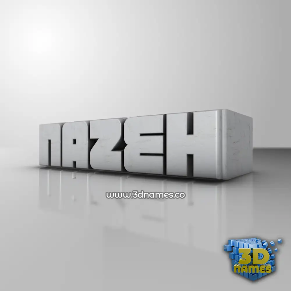 nazeh in White Metro style - 3D name wallpaper