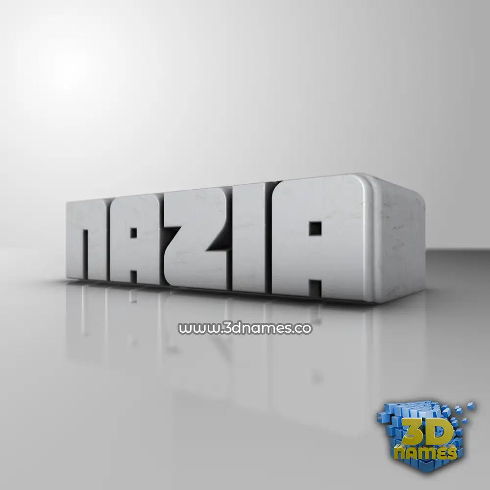 nazia in White Metro style - 3D name wallpaper