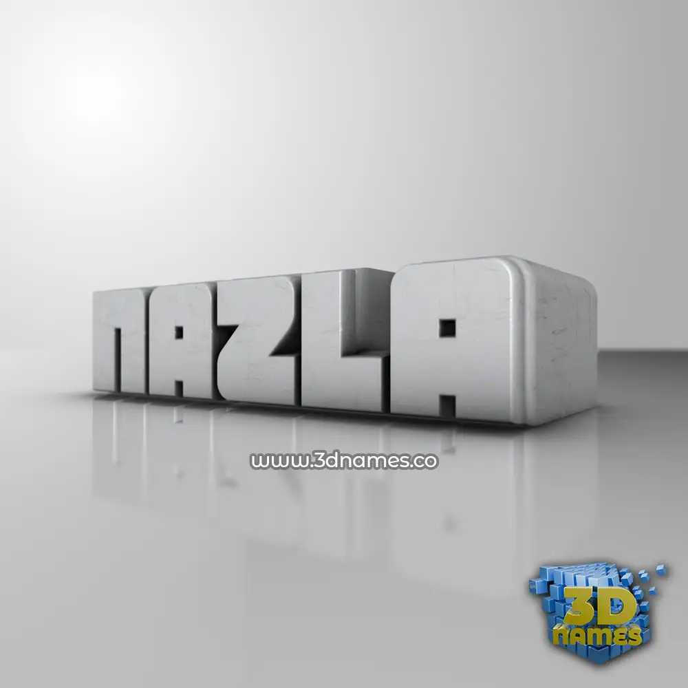 nazla in White Metro style - 3D name wallpaper