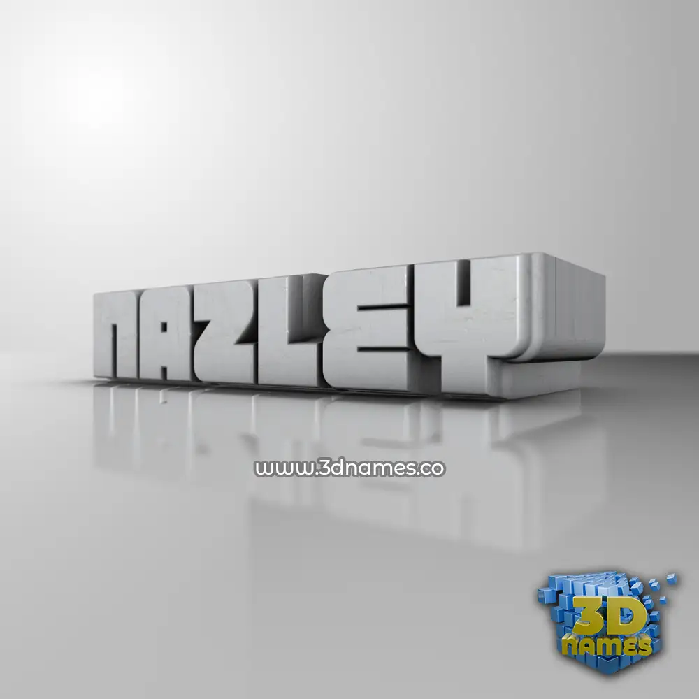 nazley in White Metro style - 3D name wallpaper