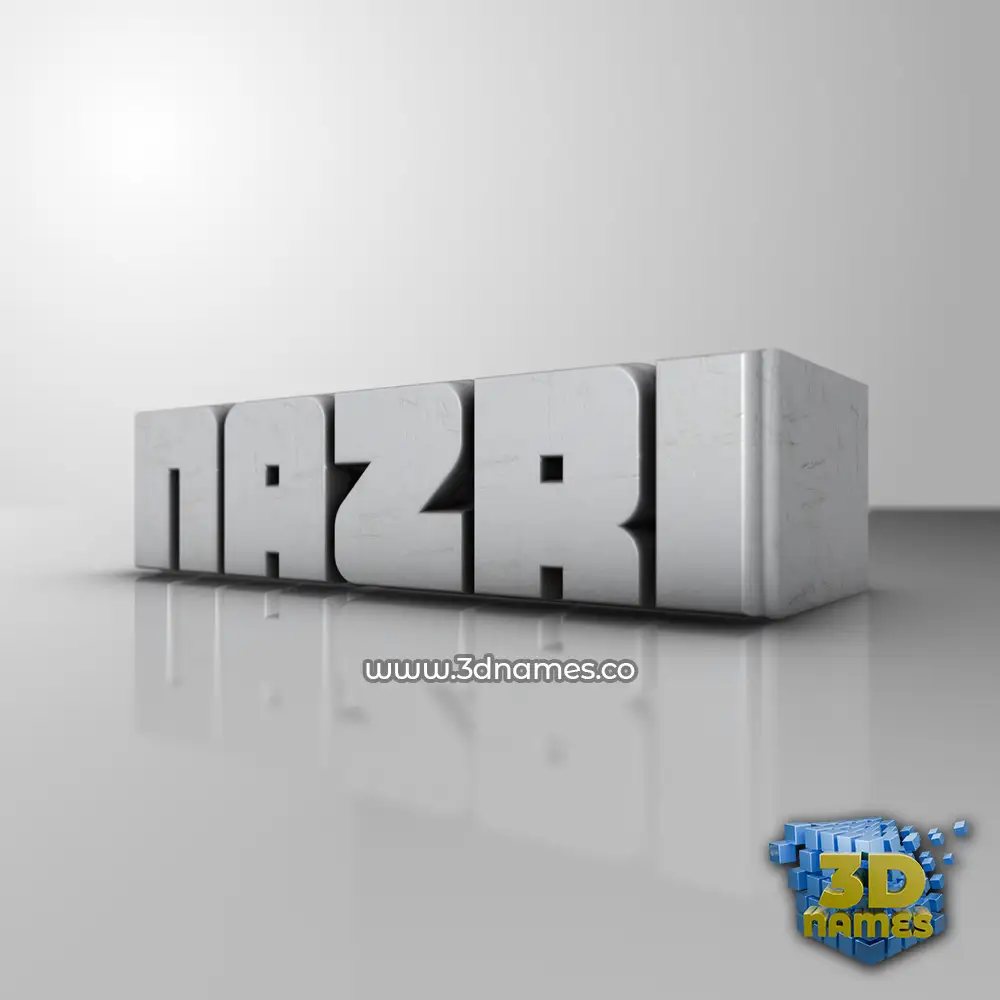 nazri in White Metro style - 3D name wallpaper