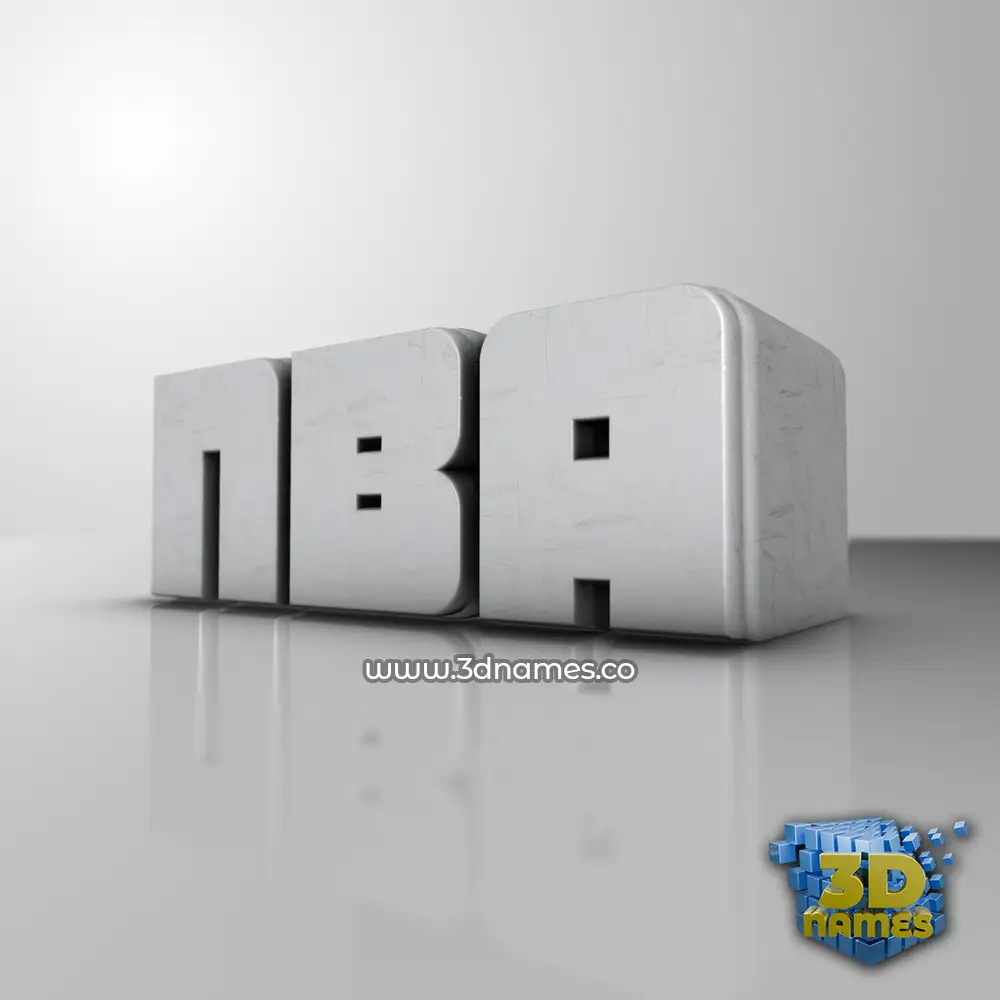 nba in White Metro style - 3D name wallpaper