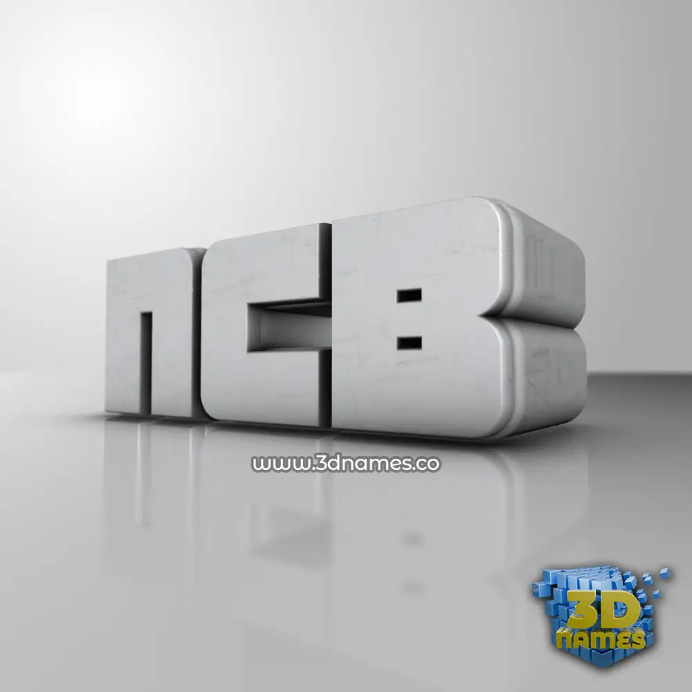 ncb in White Metro style - 3D name wallpaper
