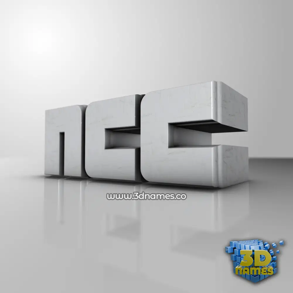 ncc in White Metro style - 3D name wallpaper