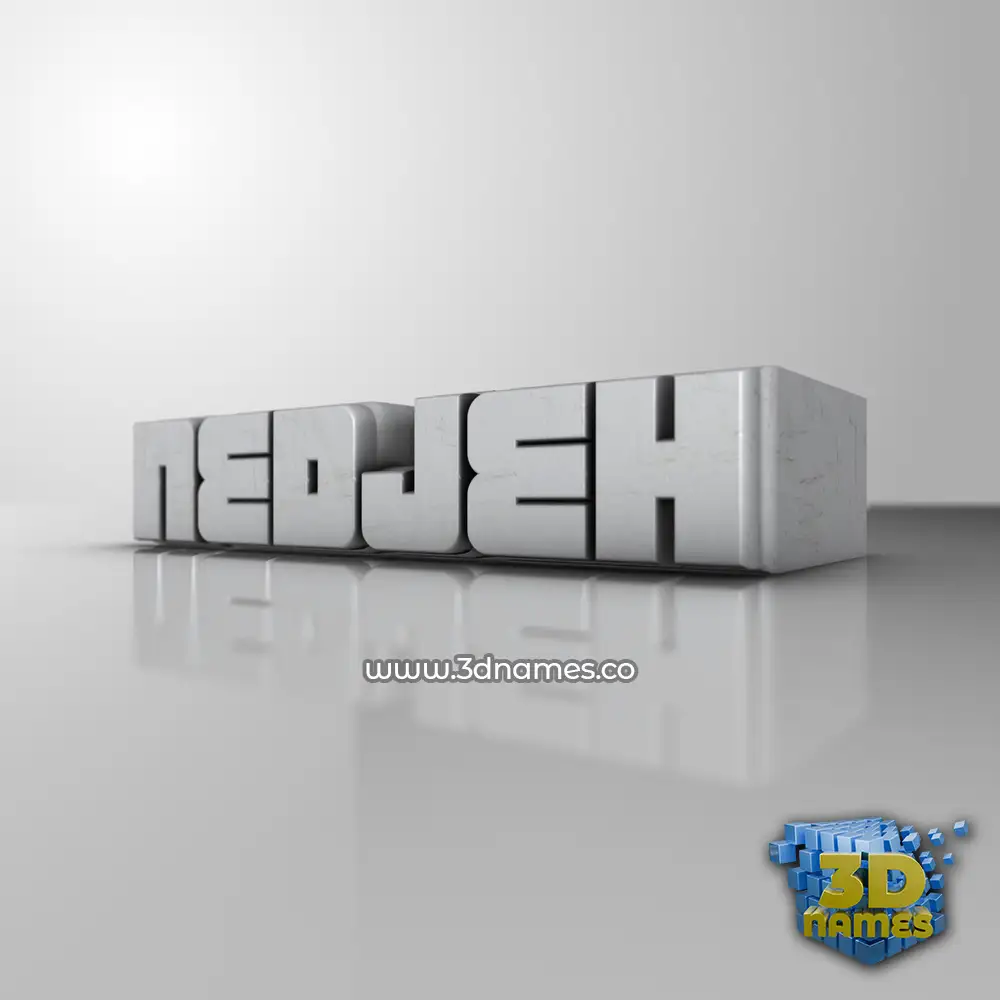 nedjeh in White Metro style - 3D name wallpaper