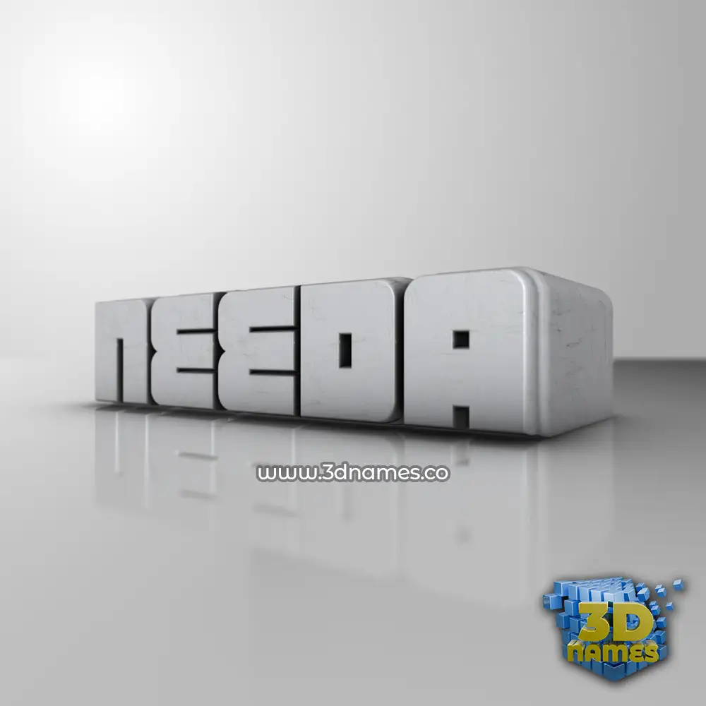 needa in White Metro style - 3D name wallpaper