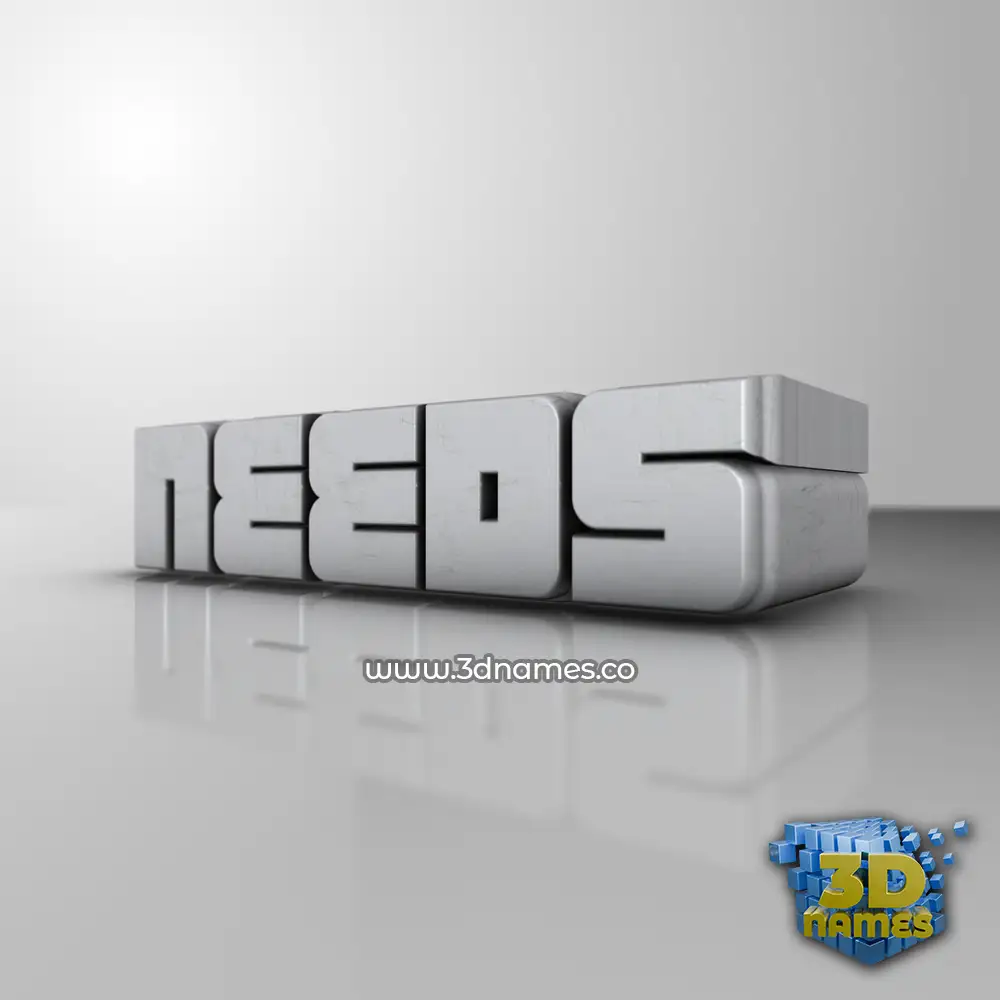 needs in White Metro style - 3D name wallpaper