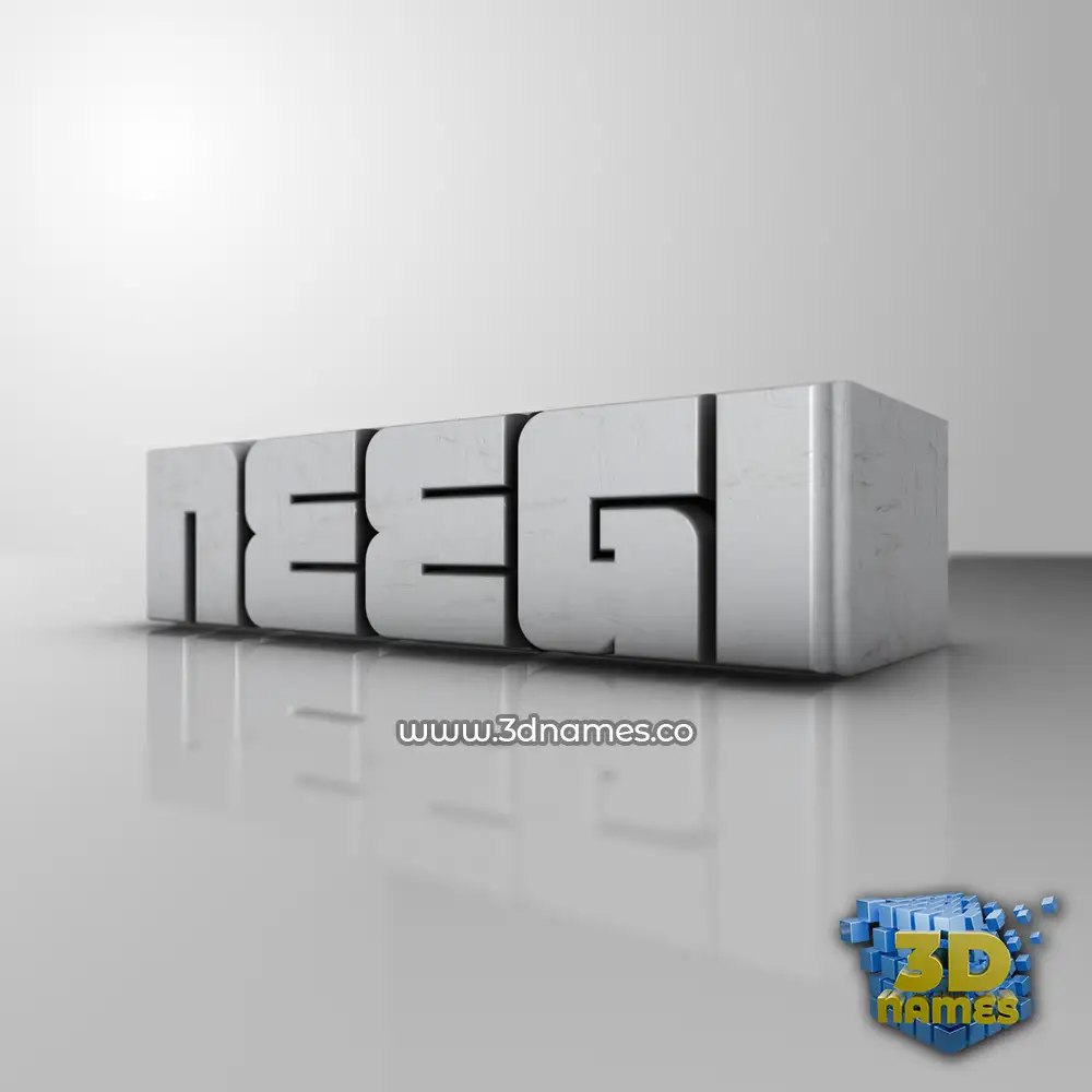 neegi in White Metro style - 3D name wallpaper