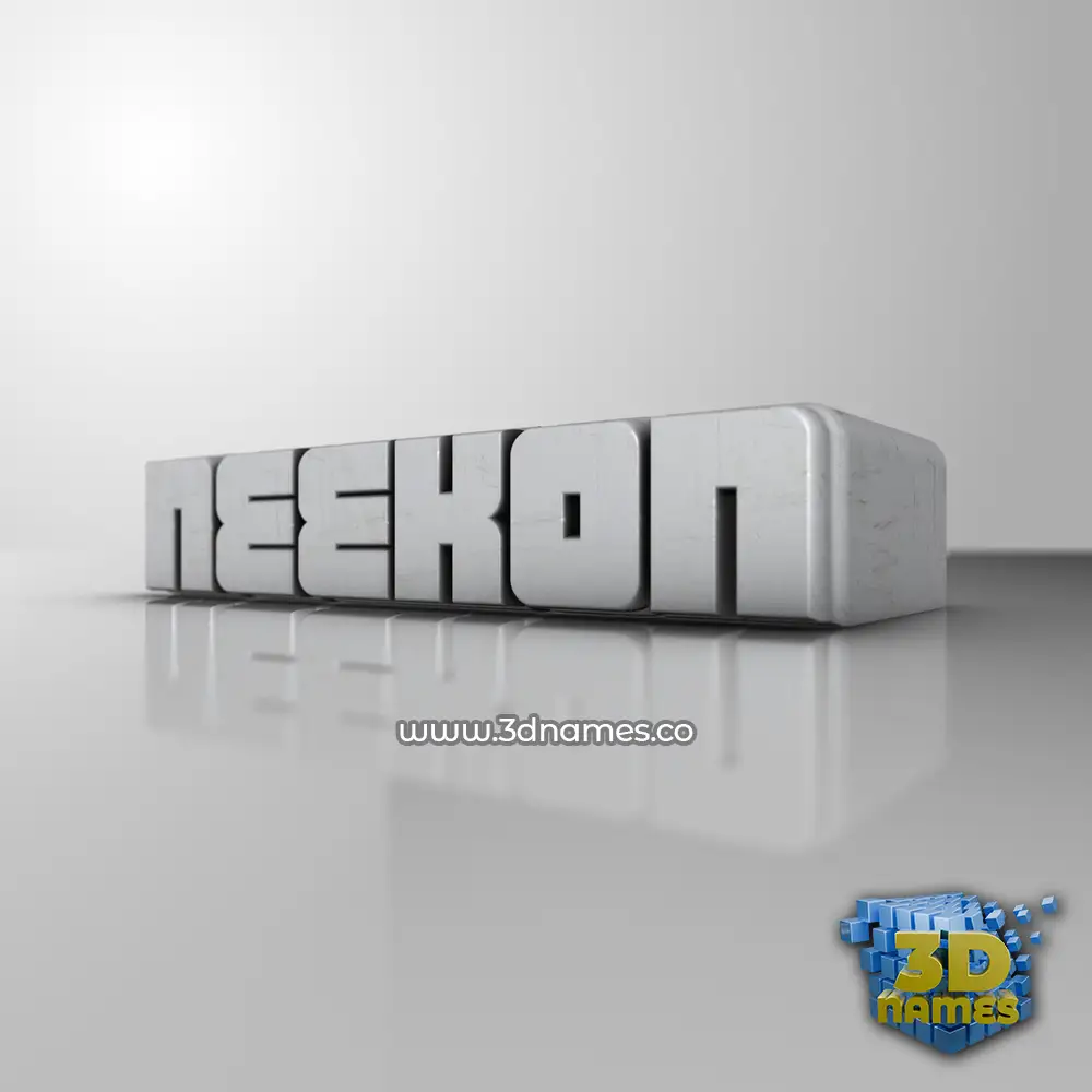 neekon in White Metro style - 3D name wallpaper