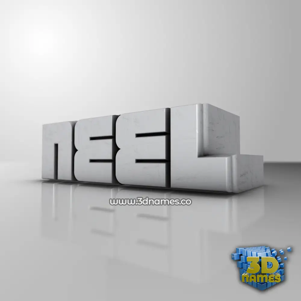 neel in White Metro style - 3D name wallpaper