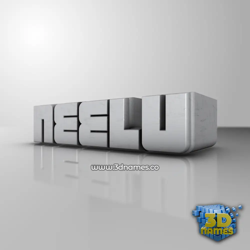 neelu in White Metro style - 3D name wallpaper