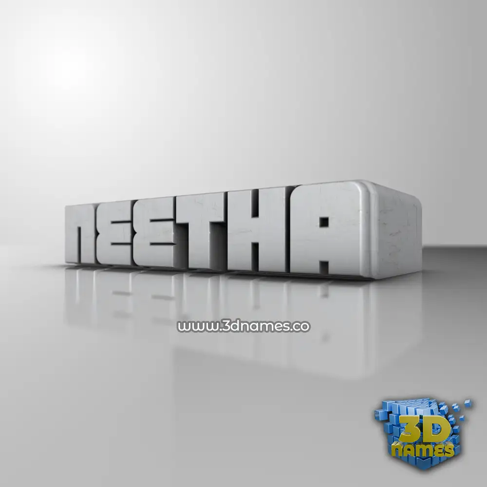 neetha in White Metro style - 3D name wallpaper