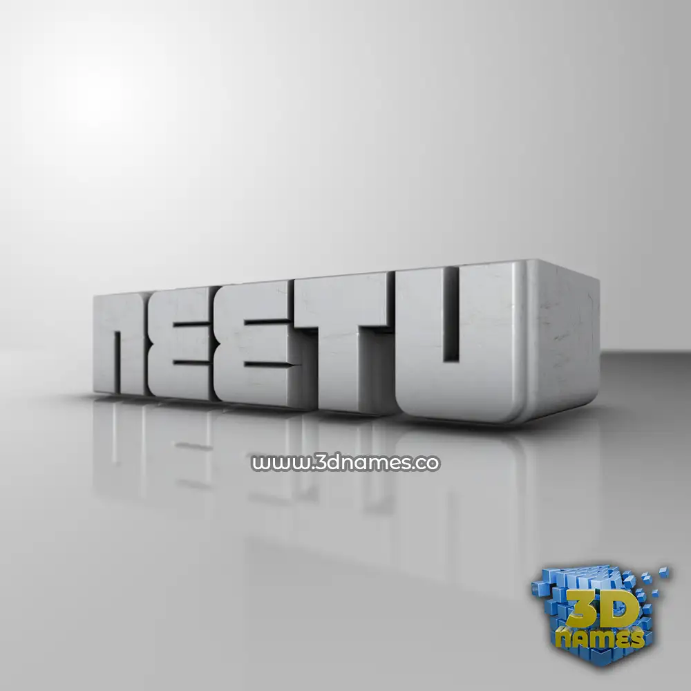 neetu in White Metro style - 3D name wallpaper