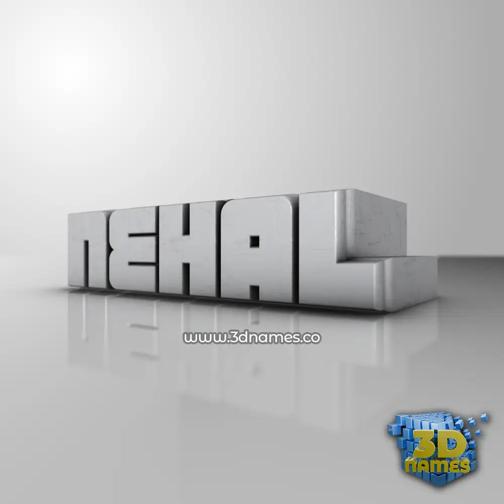 nehal in White Metro style - 3D name wallpaper