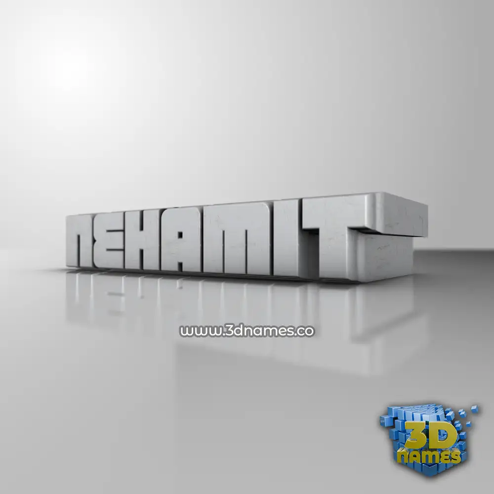 nehamit in White Metro style - 3D name wallpaper