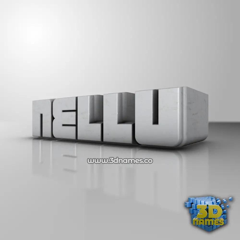 nellu in White Metro style - 3D name wallpaper